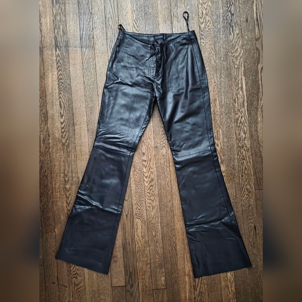 Guess Black Leather Women's Pants Size 2 LIKE NEW
